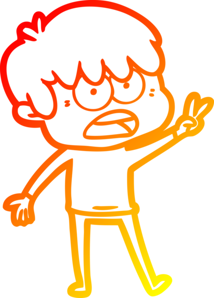 Bir insan tarafından çizilmiş endişeli bir çizgi film çocuğu çizimi.