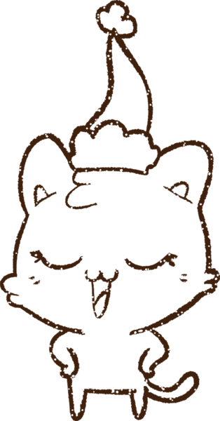 Noel Kedi Kömürü Bir insan tarafından çizilmiş