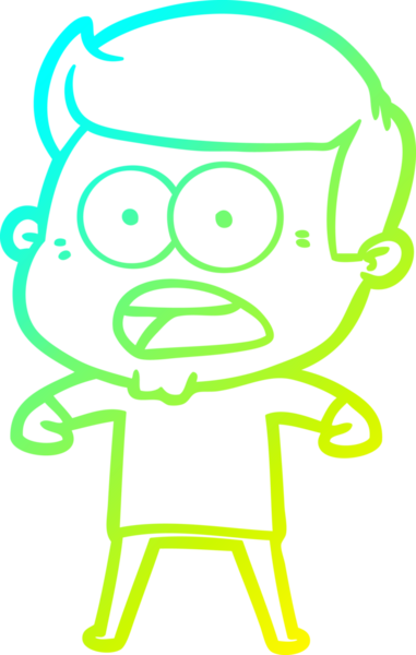 Bir insan tarafından çizilen bir karikatürün soğuk gradyan çizimi.