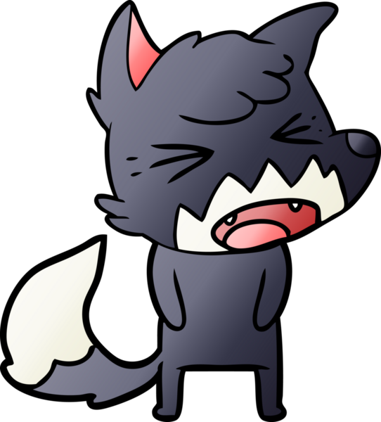 Bir insan tarafından çizilmiş kızgın çizgi film tilkisi.