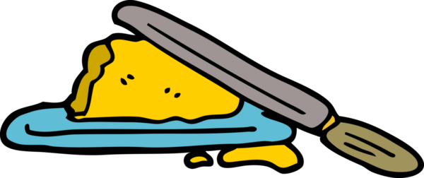 Bir insan tarafından çizilmiş tereyağı ve bıçak karalaması.