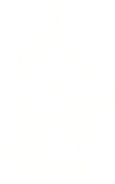 Bir insan tarafından çizilmiş Noel Tilkisi Tebeşiri