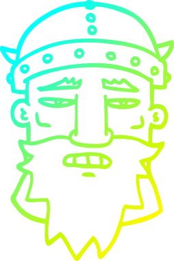 Bir insan tarafından çizilen viking suratının soğuk gradyan çizimi