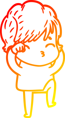 Bir insan tarafından çizilmiş bir karikatür kadın çizimi.