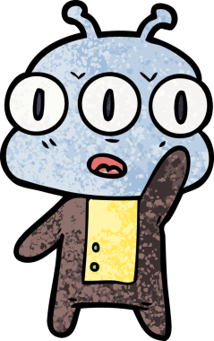 karikatür üç gözlü uzaylı bir insan tarafından çizildi.