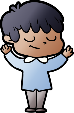 Bir insan tarafından çizilmiş mutlu çocuk çizgi filmi.