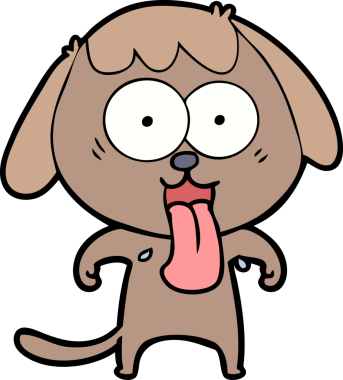 Bir insan tarafından çizilmiş şirin bir çizgi film köpeği.