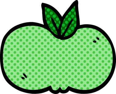 Bir insan tarafından çizilmiş elma karalaması.