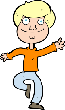 Bir insan tarafından çizilmiş çizgi film dansçısı.