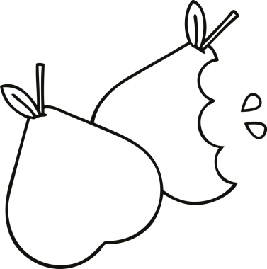 Bir insan tarafından çizilmiş armutların çizgi çizimi