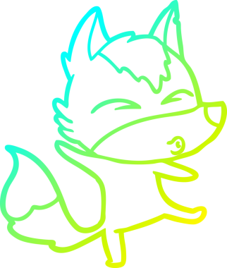 Bir insan tarafından çizilmiş bir kurt çizgi filminin soğuk çizgi çizimi.