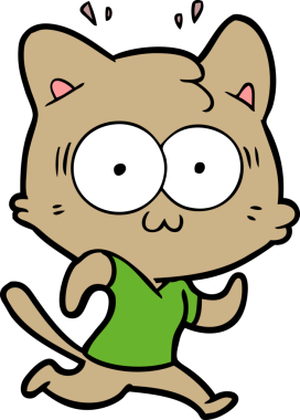 Çizgi film bir insan tarafından çizilmiş sürpriz kedi.