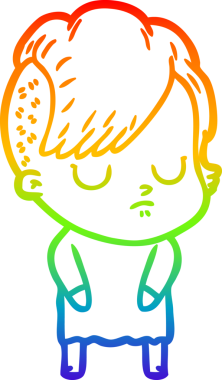 gökkuşağı gradyan çizimi bir insan tarafından çizilmiş bir karikatür kadın