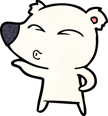 Bir insan tarafından çizilmiş kutup ayısı karikatürü