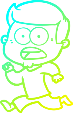 Bir insan tarafından çizilen bir karikatürün soğuk gradyan çizimi.