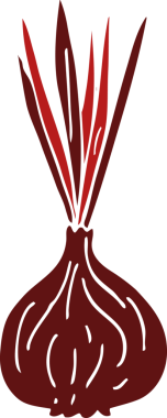 Bir insan tarafından çizilmiş soğan filizlenen karikatür karalaması