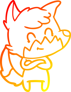 Bir insan tarafından çizilmiş, karikatür, arkadaş canlısı tilki çizimi.