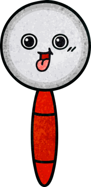 Bir insan tarafından çizilmiş bir büyüteçin retro grunge desen karikatürü