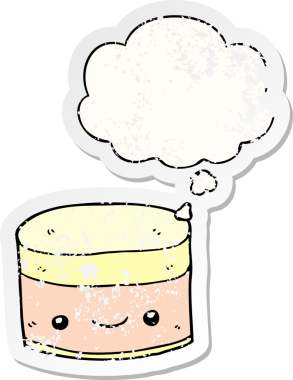 Düşünce baloncuğu olan 174 numaralı katman, bir insan tarafından çizilmiş yıpranmış bir çıkartma.