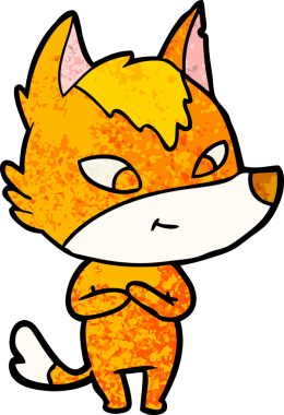 Bir insan tarafından çizilmiş tilki çizgi film karakteri