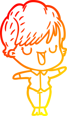 Bir insan tarafından çizilmiş bir karikatür kadın çizimi.