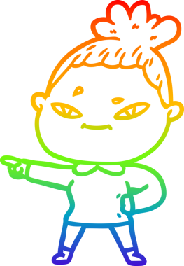 gökkuşağı gradyan çizimi bir insan tarafından çizilmiş bir karikatür kadın