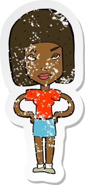 Bir insan tarafından çizilmiş kızgın bir karikatürün gerilimli çıkartması.