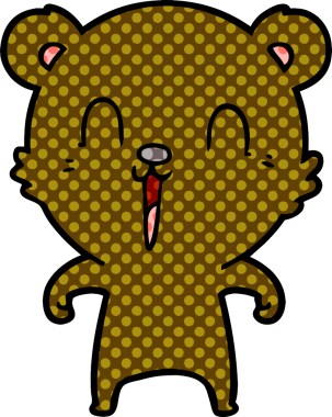 Bir insan tarafından çizilmiş mutlu çizgi film ayısı.