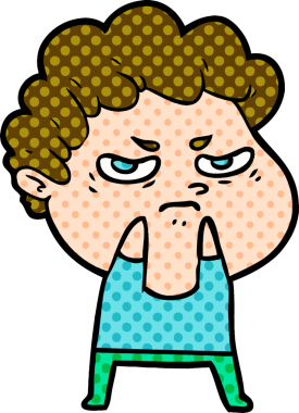 Bir insan tarafından çizilmiş kızgın bir adam.