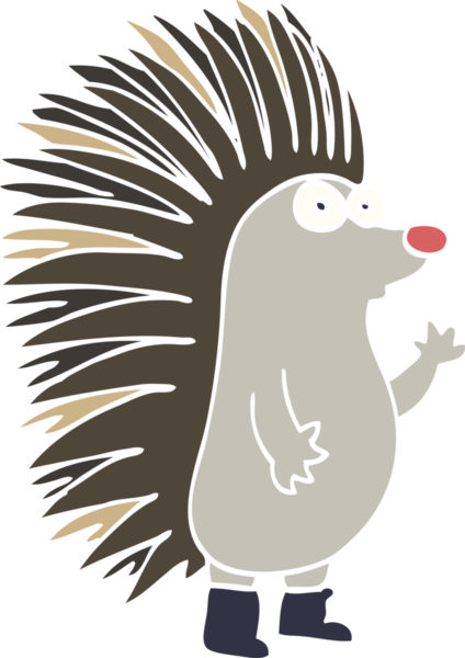 Bir insan tarafından çizilmiş çivili kirpi.