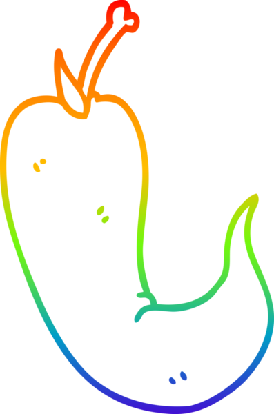 Bir insan tarafından çizilmiş kırmızı kırmızı kırmızı acı biber çizgi çizimi