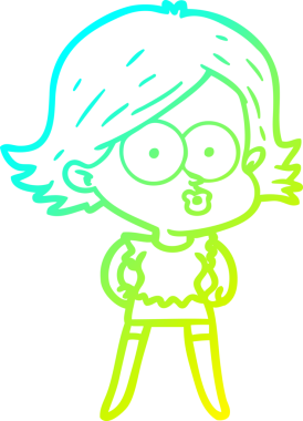 Bir insan tarafından somurtulmuş çizgi film kızı çizimi.