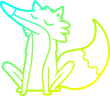 Bir insan tarafından çizilmiş bir kurdun soğuk çizgi çizimi.