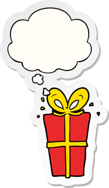 Düşünce baloncuğu ile paketlenmiş bir karikatür insan tarafından çizilmiş bir çıkartma.