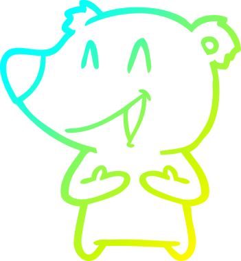 Bir insan tarafından çizilmiş gülen ayı çizgi filmi.