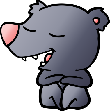 Bir insan tarafından çizilmiş çizgi film ayısı.