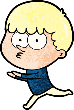 Çizgi film meraklısı çocuk bir insan tarafından çizilmiş.