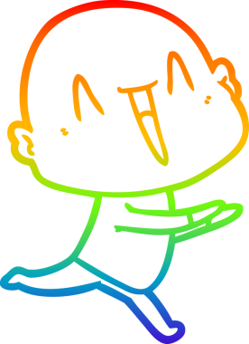 gökkuşağı gradyan çizimi mutlu bir çizgi kel adamın çizimi bir insan tarafından çizildi