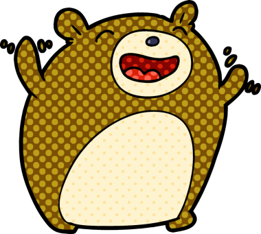 Bir insan tarafından çizilmiş bir çizgi film ayısı.