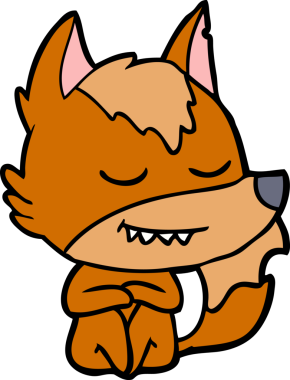 Bir insan tarafından çizilmiş tilki çizgi film karakteri