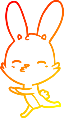 Bir insan tarafından çizilmiş meraklı bir tavşan çizgi filmi.