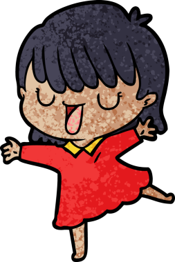 Bir insan tarafından çizilmiş karikatür kadın.