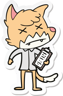 Bir insan tarafından çizilmiş ölü tilki etiketi.