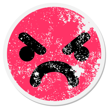 Bir insan tarafından çizilmiş sinir bozucu bir yüz çemberi.