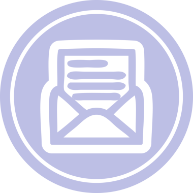 bir insan tarafından çizilmiş zarf harfi dairesel simgesi