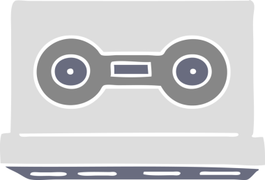 Bir insan tarafından çizilmiş eski bir kaset karalaması.