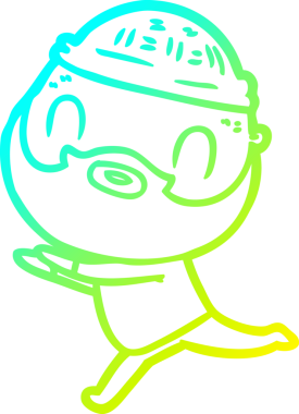 Bir insan tarafından çizilmiş sakallı bir karikatür çizimi.