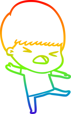 gökkuşağı gradyan çizgi çizimi bir insan tarafından çizilmiş stresli bir adam