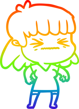 gökkuşağı gradyan çizimi bir insan tarafından çizilmiş bir karikatür kadın