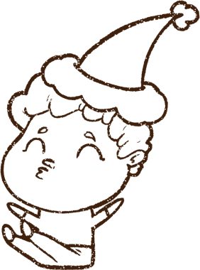 Bir insan tarafından çizilen Noel Çocuğu Kömür Çizimi